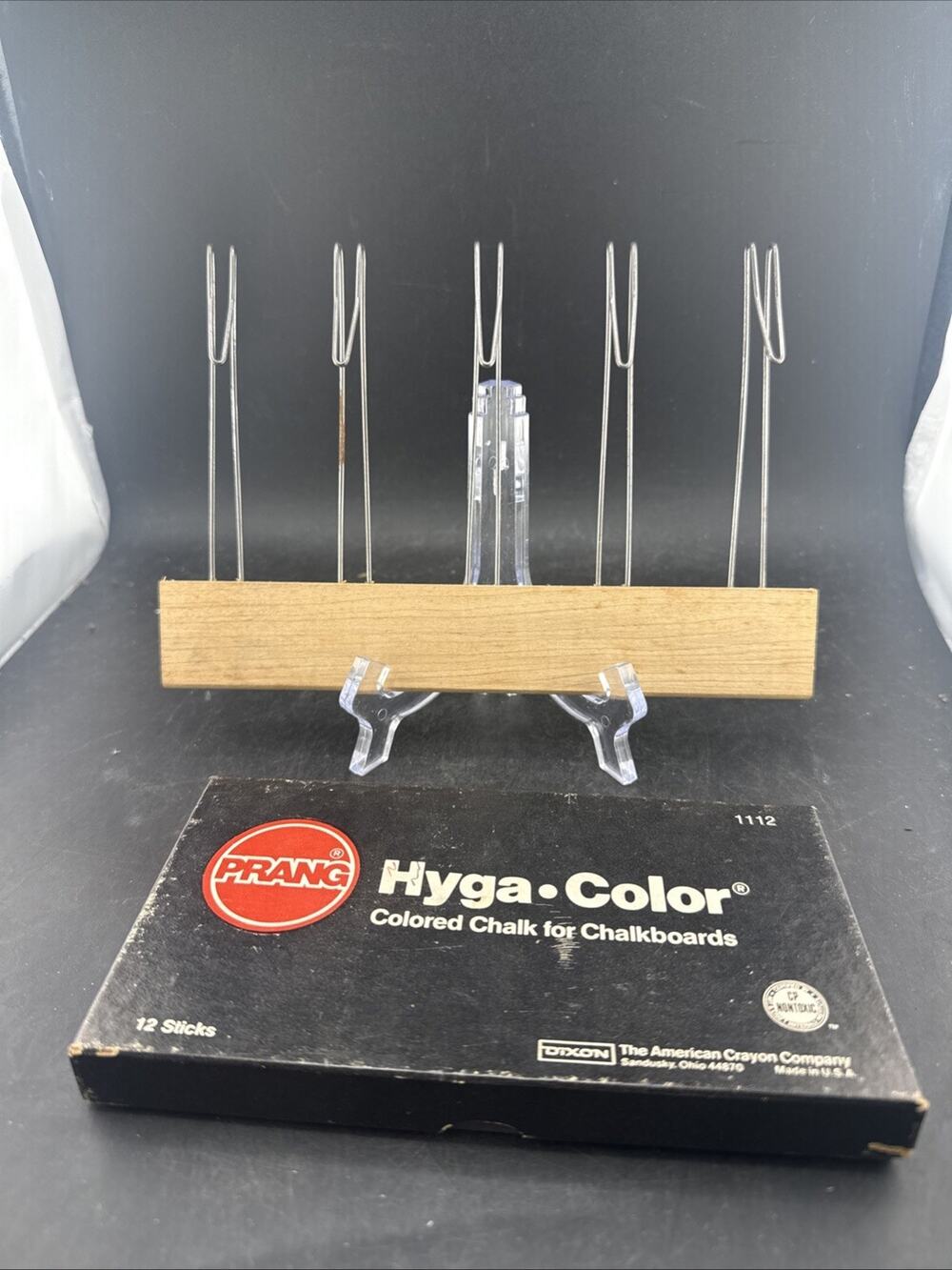 Vintage Prang Music Staff Chalk Holder 5 Line Liner & Hyga-Color Chalk Box